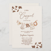 Cowgirl Baby Shower Girl Einladung (Vorne/Hinten)