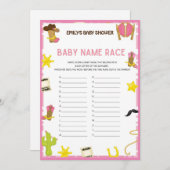 Cowgirl Baby Showgame - Bearbeitbarer Name, 12x18 Einladung (Vorne/Hinten)