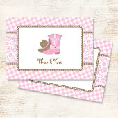 Cowgirl Babydusche Danke, pink und braun Dankeskarte