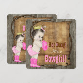 Cowgirl Babydusche Einladung (Vorne/Hinten)