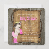 Cowgirl Babydusche Einladung (Rückseite)