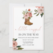 Cowgirl Babydusche Einladung (Vorderseite)