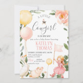 Cowgirl Babydusche Einladung mit Grün (Vorderseite)