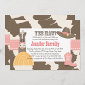 Cowgirl Babydusche Einladungen (Vorne/Hinten)