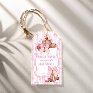 Cowgirl-Babyshower-Geschenke mit rosa Schleife Wes Geschenkanhänger