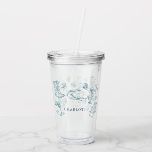 Cowgirl Bachelorette Acryltrinkbecher (Rückseite)