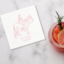 Cowgirl Bachelorette Cocktail Serviette