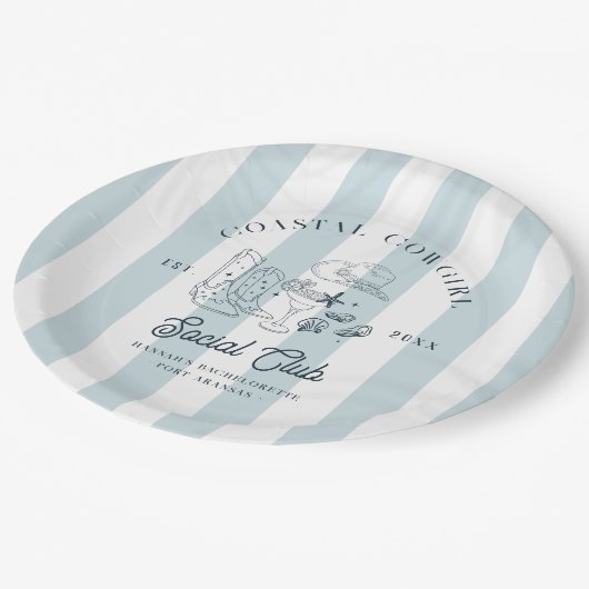 Cowgirl Bachelorette Pappteller (Schrägansicht)