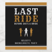 Cowgirl Bachelorette Party Last Ride Brown Weinetikett (Einzelnes Label)