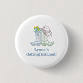 Cowgirl Bachelorette Wedding Brautparty Button (Vorderseite)