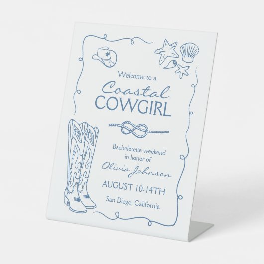 Cowgirl Bachelorette Weekend Party Sockelschild (Vorderseite)