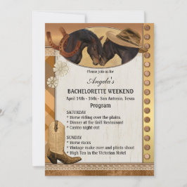 Cowgirl Bachelorette Weekend Programm Einladung