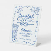 Cowgirl Bachelorette Weekend Sign Sockelschild (Vorderseite)