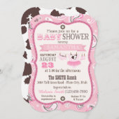 Cowgirl-Bandanna-Ballettröckchen-Babyparty Einladung (Vorne/Hinten)