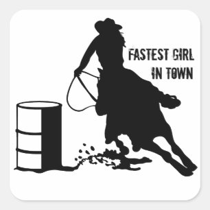 Cowgirl Barrel Racer Rodeo Glossy Sticker