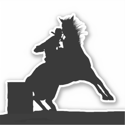 Cowgirl Barrel Racer und Rodeo Aufkleber (Vorderseite)
