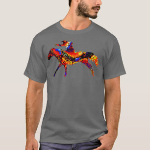 Cowgirl Barrel Racing on Galloping Pferd mit Marb T-Shirt