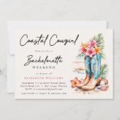 Cowgirl Beach Bachelorette Weekend Einladung (Vorderseite)