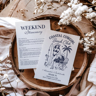 Cowgirl Beach Club Bachelorette Einladung