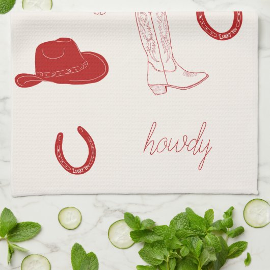 Cowgirl Beach Geschirrtuch (Gefaltet)