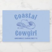 Cowgirl Beach Nautical Bachelorette Schaumweinetikett (Einzelnes Label)