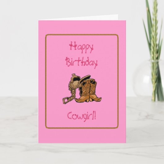 Cowgirl Birthday Card Karte (Vorderseite)