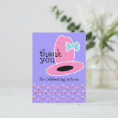 Cowgirl Birthday Danke Postkarte (Stehend Vorderseite)