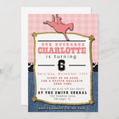 Cowgirl Birthday Einladung (Vorne/Hinten)