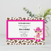 Cowgirl Birthday Einladung (Stehend Vorderseite)