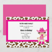 Cowgirl Birthday Einladung (Vorne/Hinten)