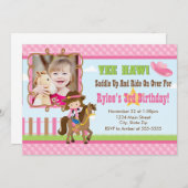 Cowgirl Birthday Einladung 12x18 Card Brünett (Vorne/Hinten)