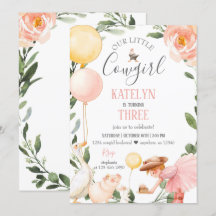 Cowgirl Birthday Einladung mit Grün