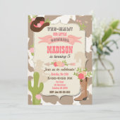 Cowgirl Birthday Einladung / Western Themed (Stehend Vorderseite)