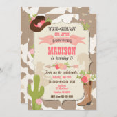 Cowgirl Birthday Einladung / Western Themed (Vorne/Hinten)