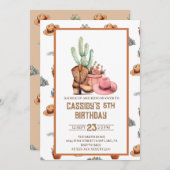 Cowgirl Birthday Einladung Wildwest Western (Vorne/Hinten)