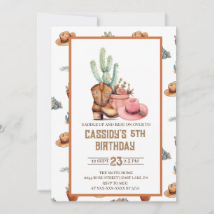 Cowgirl Birthday Einladung Wildwest Western