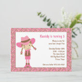 Cowgirl Birthday Einladungen (Stehend Vorderseite)