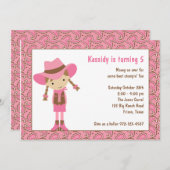 Cowgirl Birthday Einladungen (Vorne/Hinten)