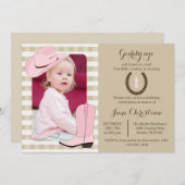 Cowgirl Birthday Foto Einladung (Vorne/Hinten)