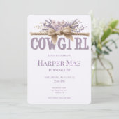 Cowgirl Birthday Invitation | Farm Theme Einladung (Stehend Vorderseite)