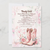 Cowgirl Birthday Line Dance Einladung (Vorderseite)