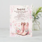 Cowgirl Birthday Line Dance Einladung (Stehend Vorderseite)