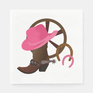 Cowgirl Birthday Party Boot Scott Serviette