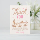 Cowgirl Birthday Party Danke Karte (Stehend Vorderseite)