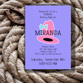 Cowgirl Birthday Party Einladung