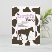 Cowgirl Birthday Party Einladung (Stehend Vorderseite)