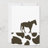 Cowgirl Birthday Party Einladung (Rückseite)