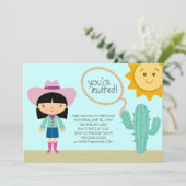 Cowgirl Birthday Party Einladungen (Stehend Vorderseite)