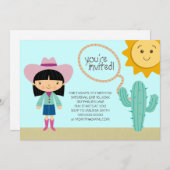 Cowgirl Birthday Party Einladungen (Vorne/Hinten)