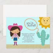 Cowgirl Birthday Party Einladungen (Vorne/Hinten)